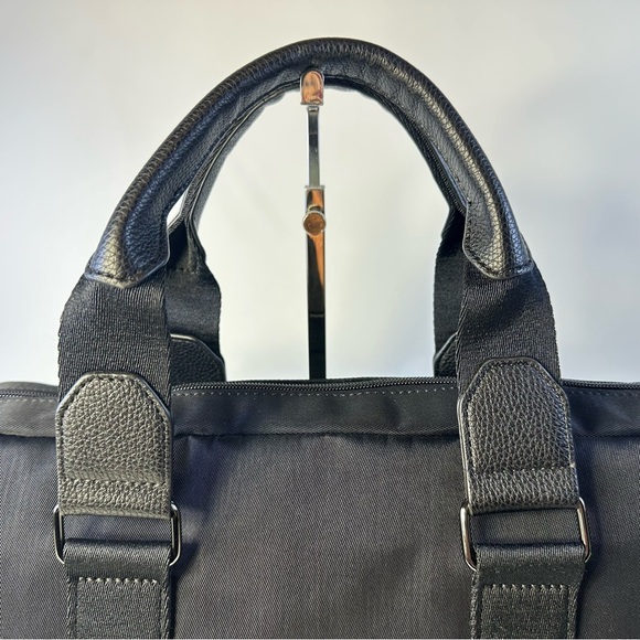 NWT Men’s Alfani Black Canvas  Briefcase - Picture 3 of 13